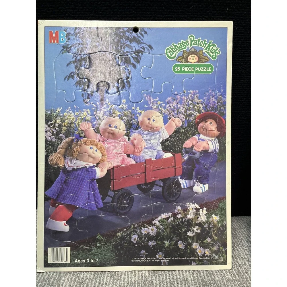 Vintage Milton‎ Bradley Cabbage Patch Kids 25 Piece Tray Puzzles Lot 2 1984